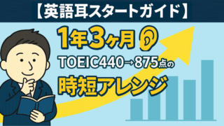 【英語耳スタートガイド】1年3ヶ月でTOEIC440→875点の『時短アレンジ』